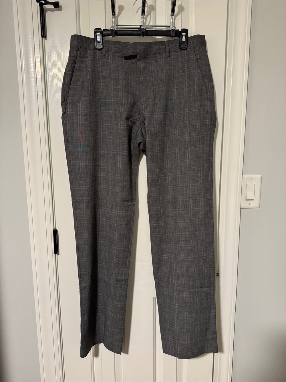 34x34 Banana Republic Gray Plaid Men's Dress Pants